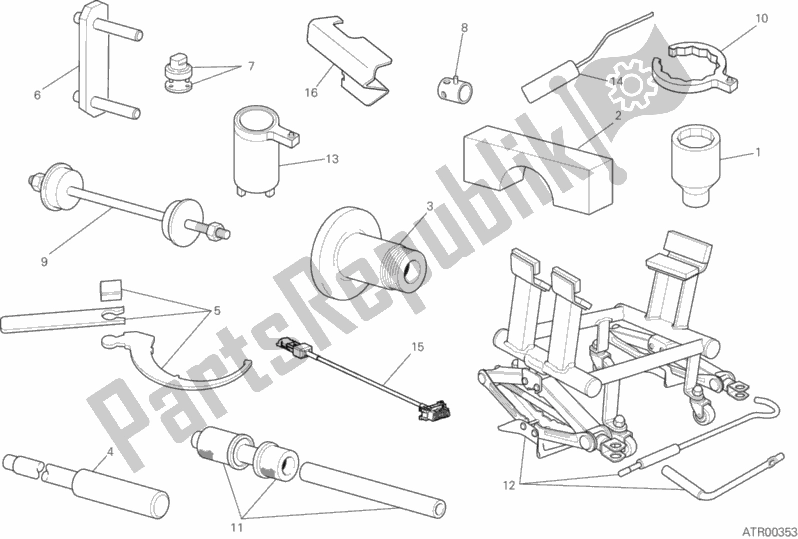 All parts for the 01b - Workshop Service Tools of the Ducati Multistrada 1260 S ABS 2018
